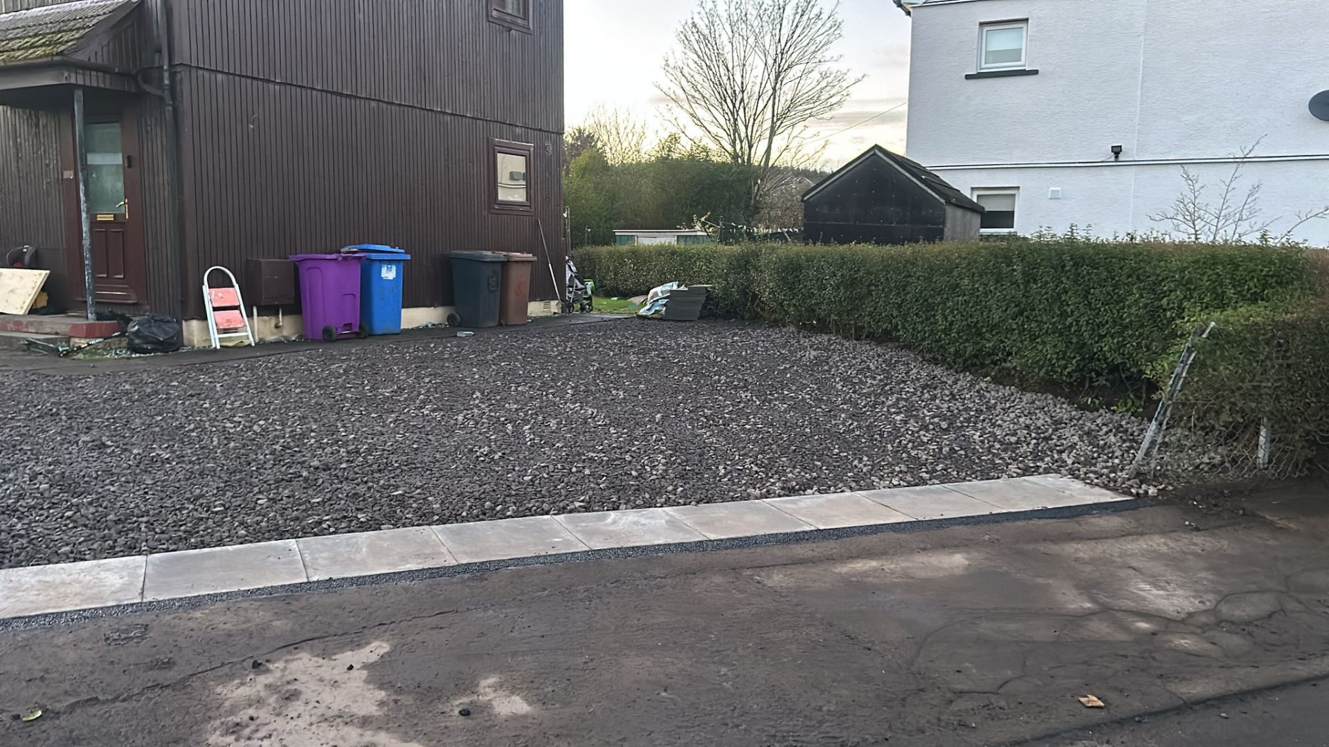 Completed monoblock driveway, Dalry
