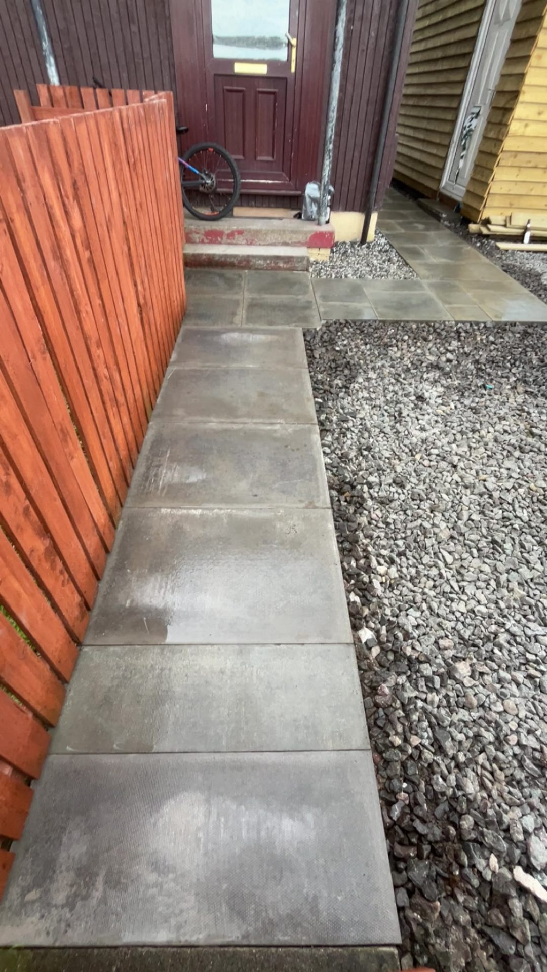 Dalry — Slab Pathway & Feather-Edge Fence