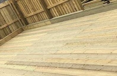 Newly installed decking